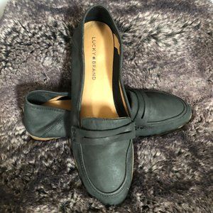 Lucky Brand Caylon Black Leather Loafers Size 10